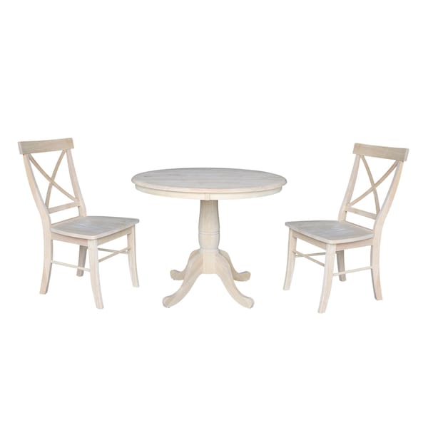 International Concepts Round 36 in Round Pedestal Table with 2 Chairs